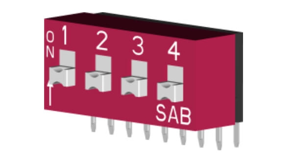 Right Angle DIP Switch: 2PST