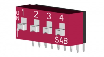 Right Angle DIP Switch: 2PST